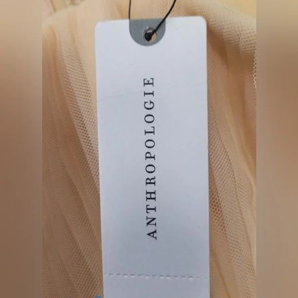 NWT Nikita Mhaisalkar Beige Beaded Embroidered Dress Size 4 ANTHROPOLOGIE - Picture 7 of 11